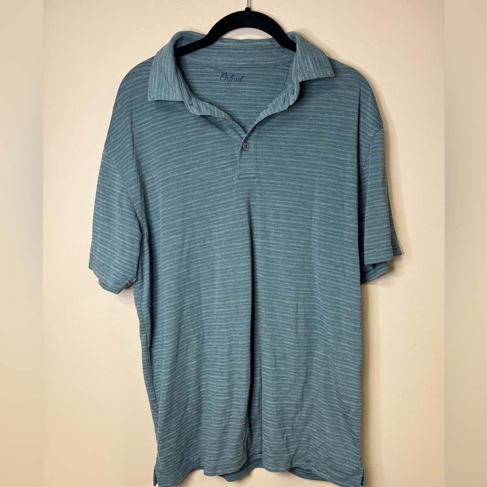 Mens Grey Oxford Shirt Polo